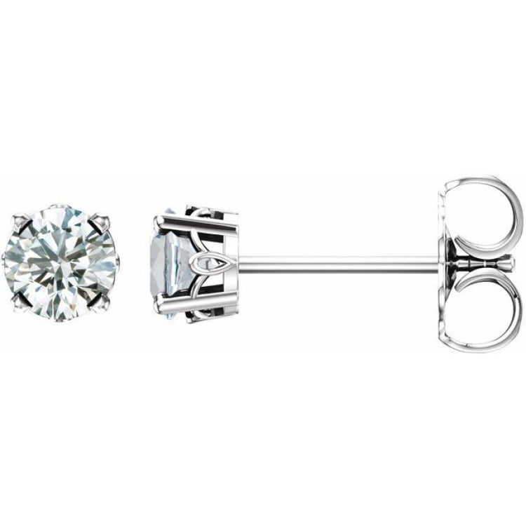 Sterling Silver 1/2 CTW Lab-Grown Diamond Scroll Setting® Stud Earrings