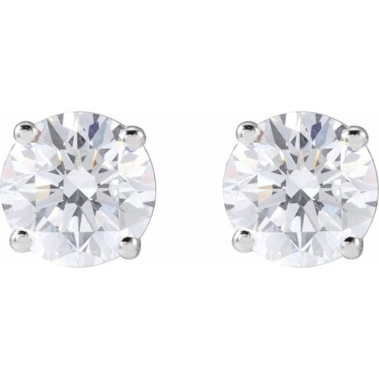 Sterling Silver 1 1/5 CTW Lab-Grown White Diamond Earrings