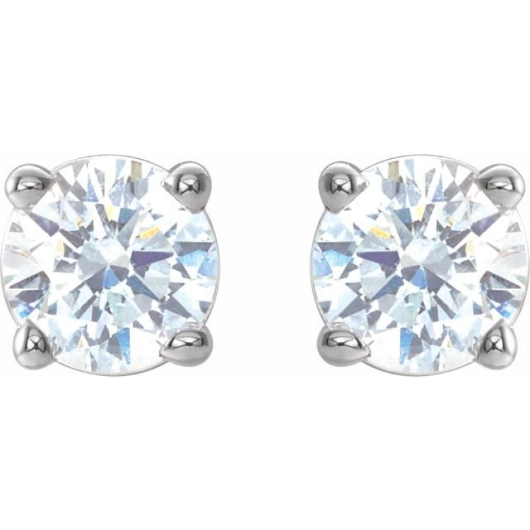 Sterling Silver 1/3 CTW Lab-Grown White Diamond Earrings
