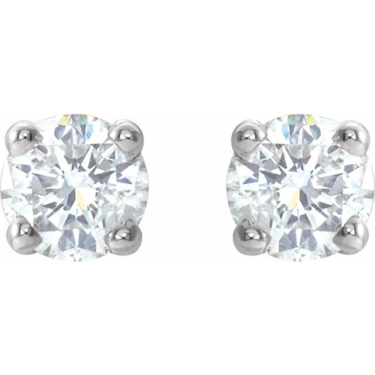 Sterling Silver 1/5 CTW Lab-Grown White Diamond Earrings