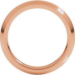 14K Rose Gold 3 mm Comfort-Fit Half Round Band Size 5