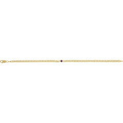 14K Yellow Gold Natural Amethyst Link 7" Bracelet