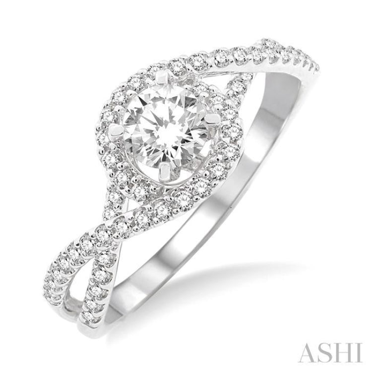 1/4 Ctw Diamond Semi-Mount Engagement Ring in 14K White Gold