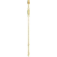 14K Yellow Gold Lab-Grown Emerald Bezel-Set 3-Stone 7 1/2" Bracelet