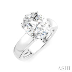 1/10 Ctw Oval Shape Round Cut Diamond Semi-Mount Engagement Ring in 14K White Gold