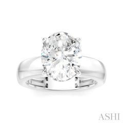 1/10 Ctw Oval Shape Round Cut Diamond Semi-Mount Engagement Ring in 14K White Gold