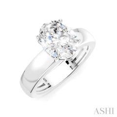 1/20 Ctw Oval Shape Round Cut Diamond Semi-Mount Engagement Ring in 14K White Gold