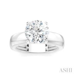 1/20 Ctw Round Shape Round Cut Diamond Semi-Mount Engagement Ring in 14K White Gold