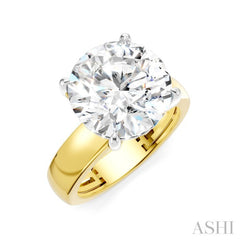 1/8 Ctw Round Shape Round Cut Diamond Semi-Mount Engagement Ring in 14K Yellow and White Gold