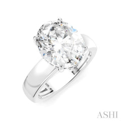 1/10 Ctw Oval Shape Round Cut Diamond Semi-Mount Engagement Ring in 14K White Gold