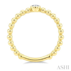 1/10 Ctw Bezel Set Round Cut Bead Bijoux Diamond Beaded Ring in 10K Yellow Gold