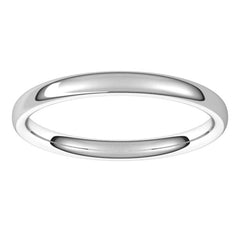Platinum 2.5 mm Comfort-Fit European-Style Band Size 7