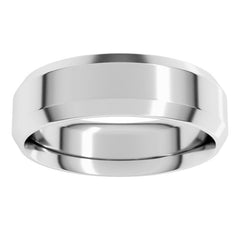 Sterling Silver 6 mm Beveled-Edge Comfort-Fit Flat Band Size 10
