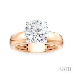 1/20 Ctw Round Shape Round Cut Diamond Semi-Mount Engagement Ring in 14K Rose and White Gold