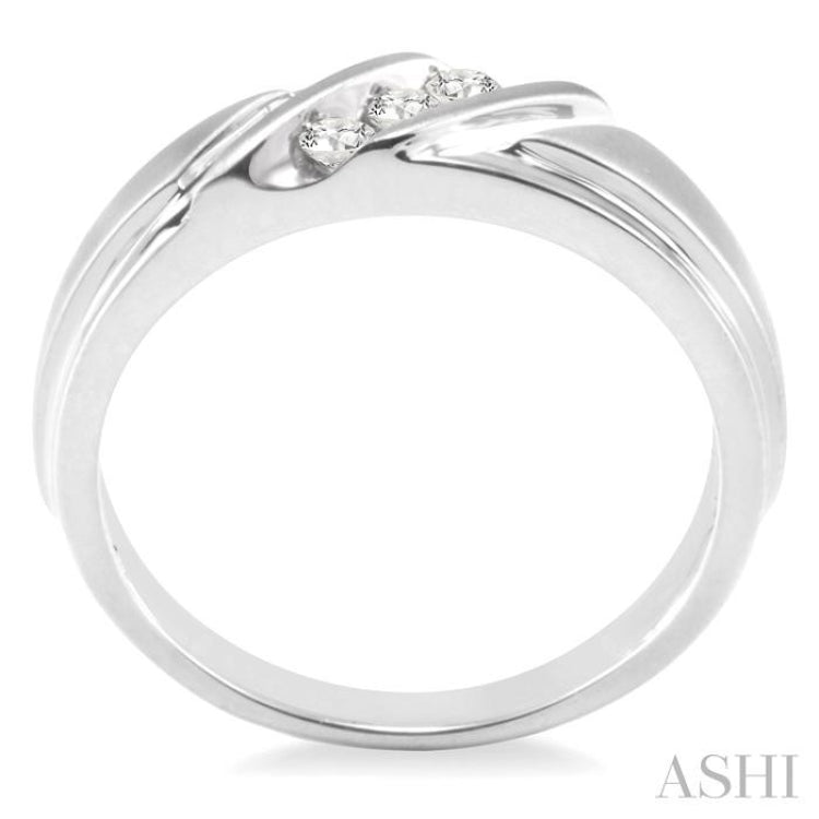 1/8 Ctw Round Cut Diamond Men's Band in 10K White Gold