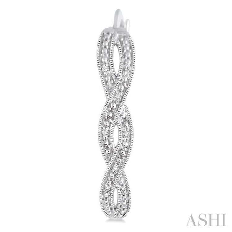 1/10 Ctw Round Cut Diamond Infinity Earrings in Sterling Silver