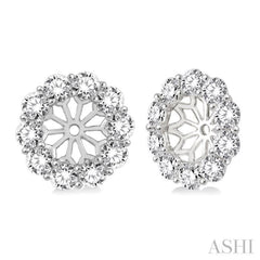 1 1/2 Ctw Round Cut Diamond Earrings Jacket in 14K White Gold
