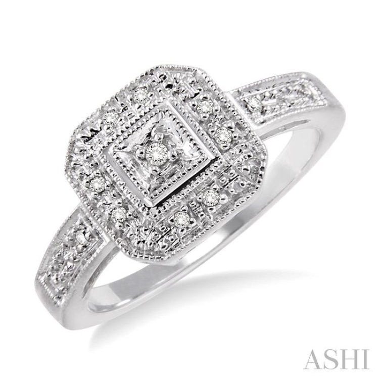 1/20 Ctw Round Cut Diamond Ring in 10K White Gold