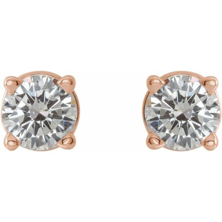 14K Rose 1 1/2 CTW Natural Diamond Earrings