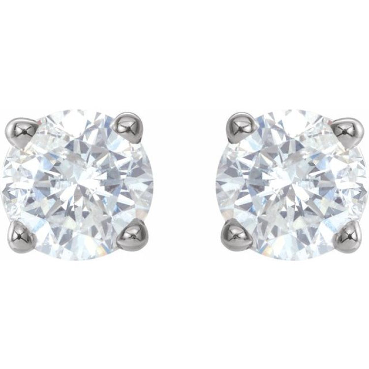 14K White Gold 3/4 CTW Natural White Diamond Earrings