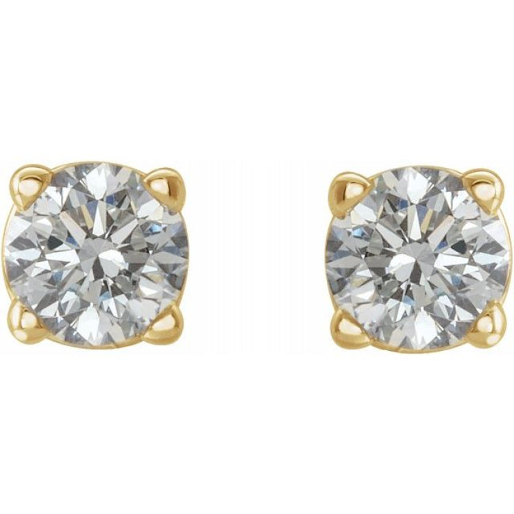 14K Yellow Gold 1 1/2 CTW Natural White Diamond Earrings