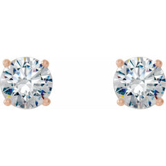 14K Rose 1 1/2 CTW Natural Diamond Cocktail-Style Earrings