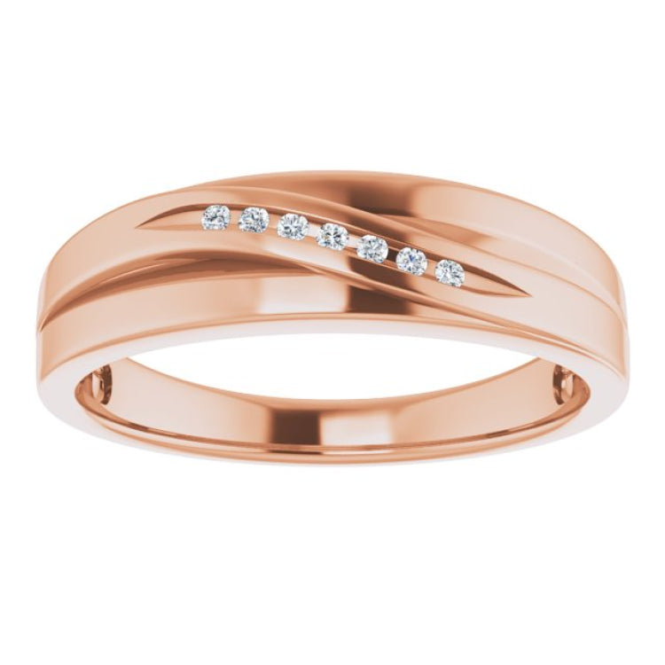 14K Rose .05 CTW Natural Diamond Band