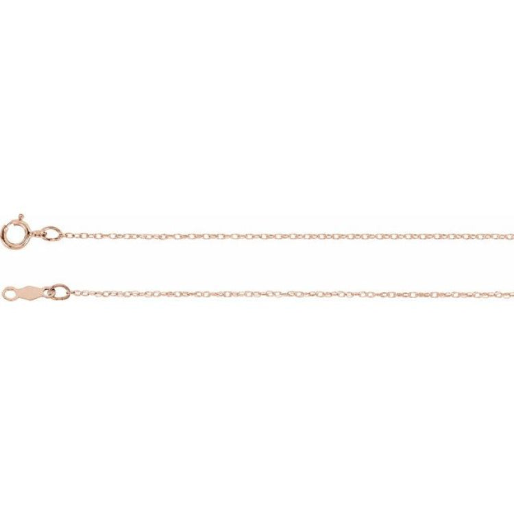 14K Rose .75 mm Rope 20" Chain