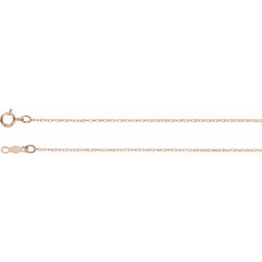 14K Rose .75 mm Rope 20" Chain