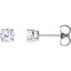 Sterling Silver 4 mm Stuller Lab-Grown Moissanite Earrings