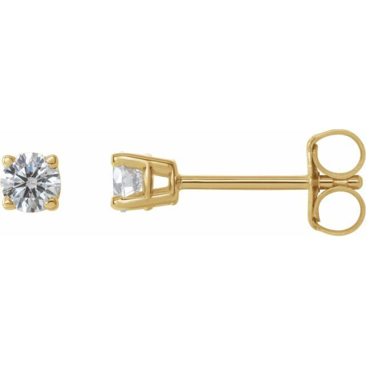 14K Yellow Gold 1/4 CTW Natural White Diamond Earrings