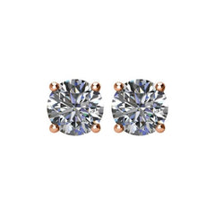 14K Rose 1 1/2 CTW Natural Diamond Earrings