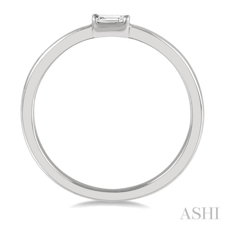 1/20 Ctw Baguette Diamond Stackable Petite Fashion Ring in 10K White Gold