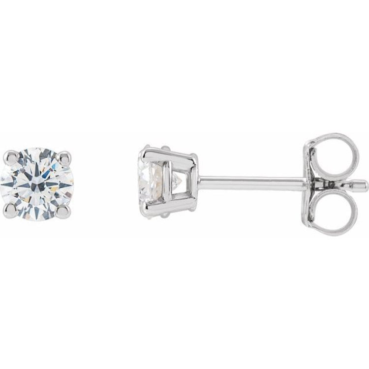 14K White Gold 1/2 CTW Lab-Grown White Diamond Earrings