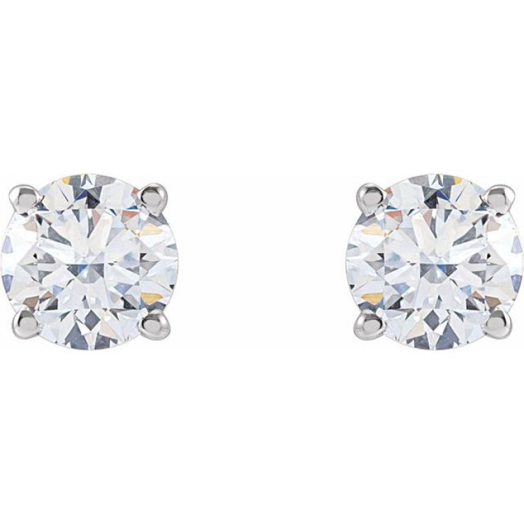 14K White Gold 1 CTW Lab-Grown White Diamond Earrings