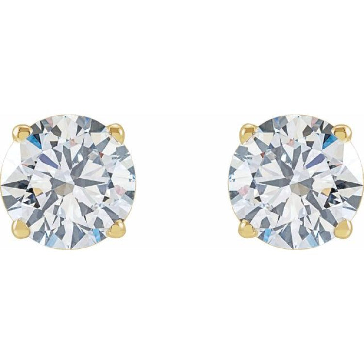 14K Yellow Gold 2 CTW Lab-Grown White Diamond Earrings