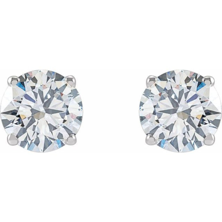14K White Gold 2 CTW Lab-Grown White Diamond Earrings