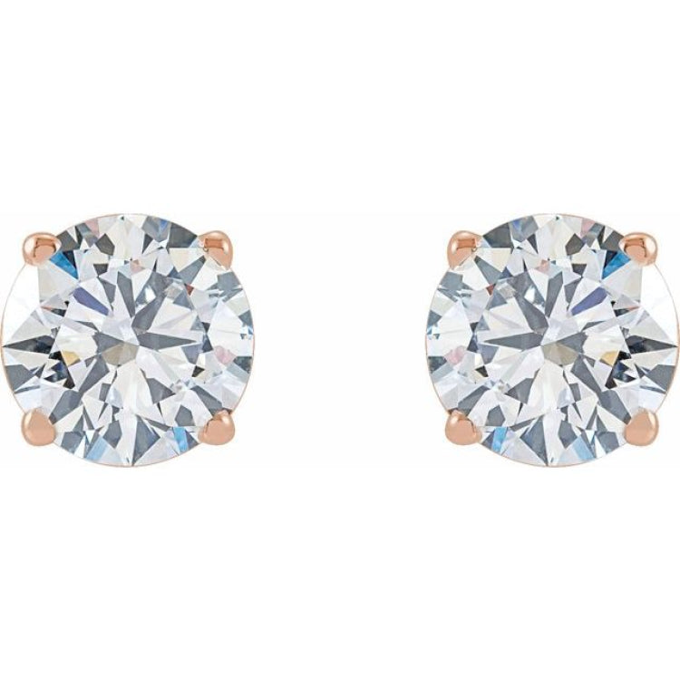 14K Rose Gold 2 CTW Lab-Grown White Diamond Earrings