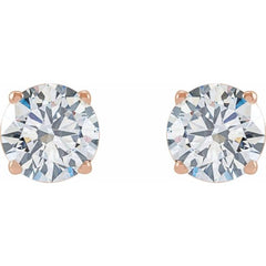 14K Rose Gold 2 CTW Lab-Grown White Diamond Earrings