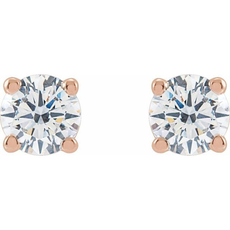 14K Rose Gold 1/2 CTW Lab-Grown White Diamond Earrings