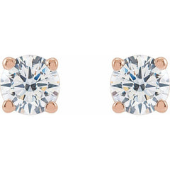 14K Rose Gold 1/2 CTW Lab-Grown White Diamond Earrings