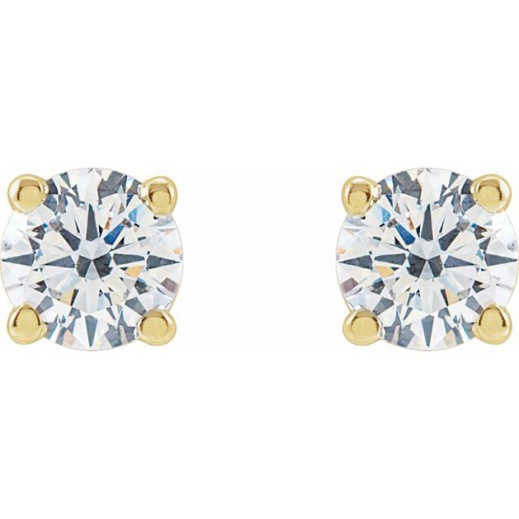 14K Yellow Gold 3/4 CTW Lab-Grown White Diamond Earrings