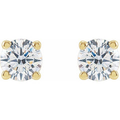 14K Yellow Gold 3/4 CTW Lab-Grown White Diamond Earrings