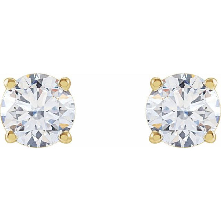 14K Yellow Gold 1 1/4 CTW Lab-Grown White Diamond Earrings