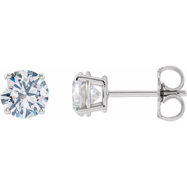 14K White Gold 1 1/4 CTW Lab-Grown White Diamond Earrings