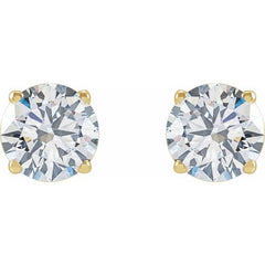 14K Yellow Gold 1 1/2 CTW Lab-Grown White Diamond Earrings