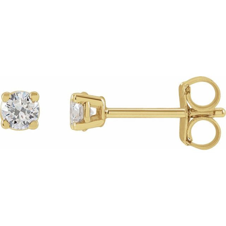 14K Yellow Gold 1/5 CTW Lab-Grown White Diamond Earrings