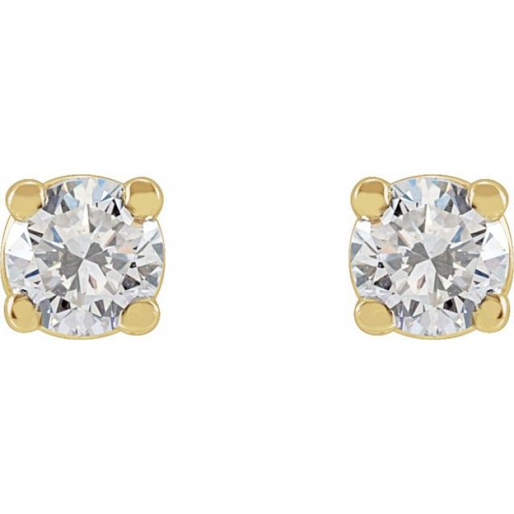 14K Yellow Gold 1/5 CTW Lab-Grown White Diamond Earrings