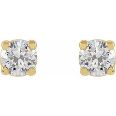 14K Yellow Gold 1/5 CTW Lab-Grown White Diamond Earrings