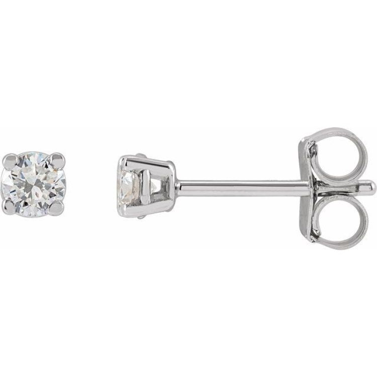 14K White Gold 1/5 CTW Lab-Grown White Diamond Earrings